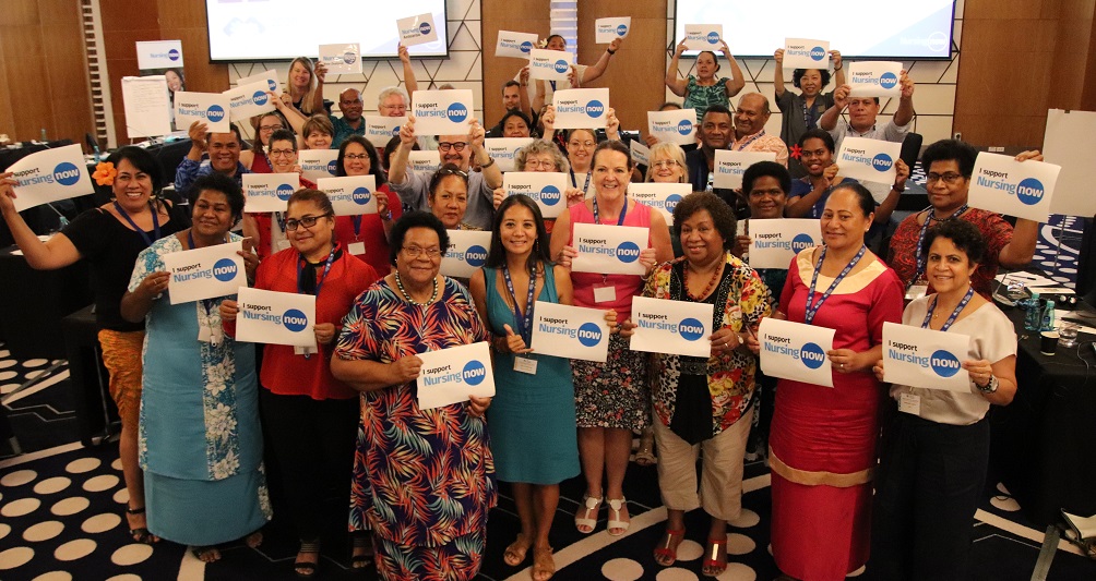 Heads of Nursing from Pacific Island Countries and territories during the inaugural Pacific Heads of Nurses Meeting held in February 2020.